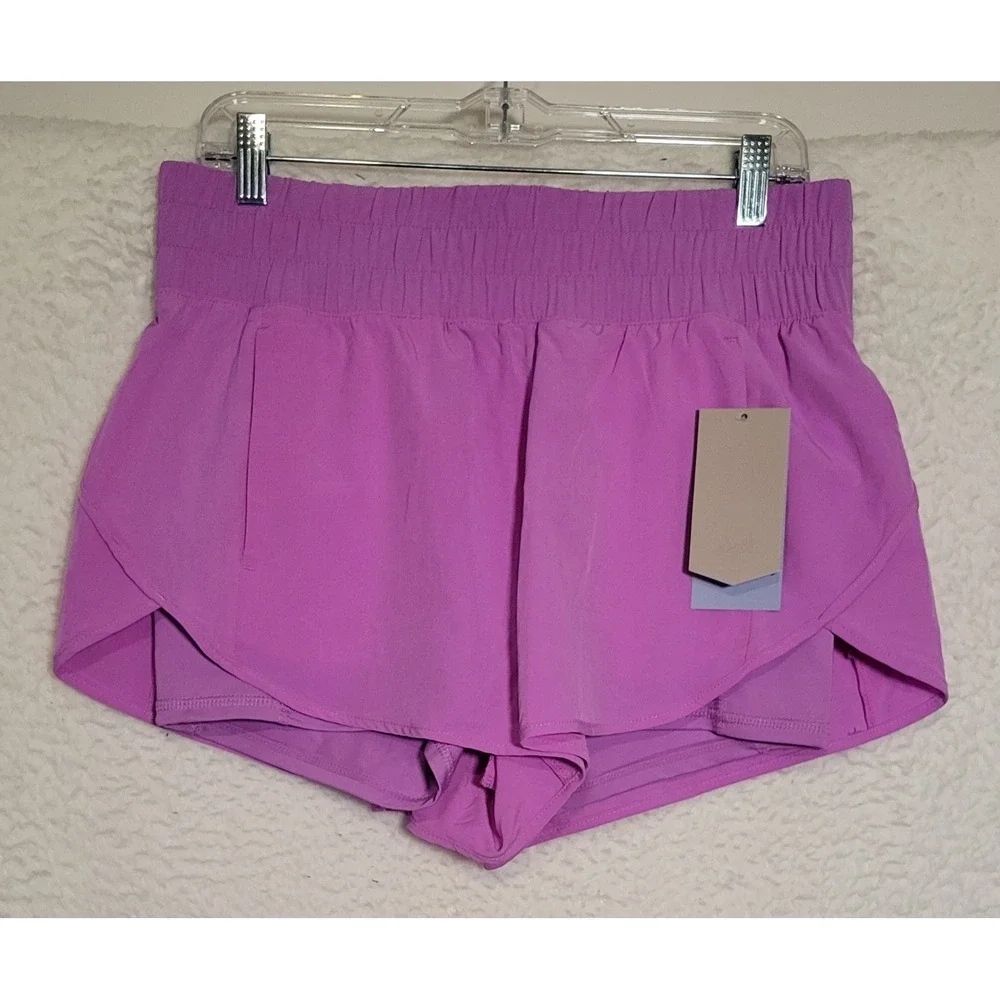 Avia Women's Bike Liner Running Shorts Sz M (8-10) Purple Elastic Waist NEW 1747